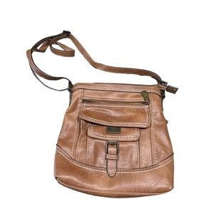 b.o.c Brand Brown Leather Crossbody Shoulder Bag